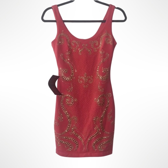 Bebe pink dress with gold beading - Picture 1 of 6